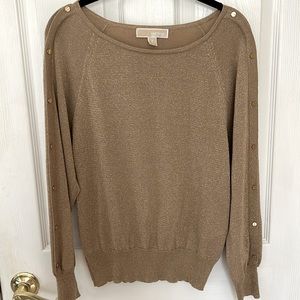 MICHAEL: Michael  Kors: SZ S Gold Lightweight Sweater